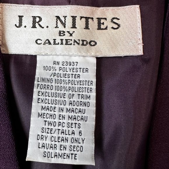 🛍️J. R. Nites by caliendo dark purple jacket with sparkly beaded size Tall 6 - Picture 8 of 10